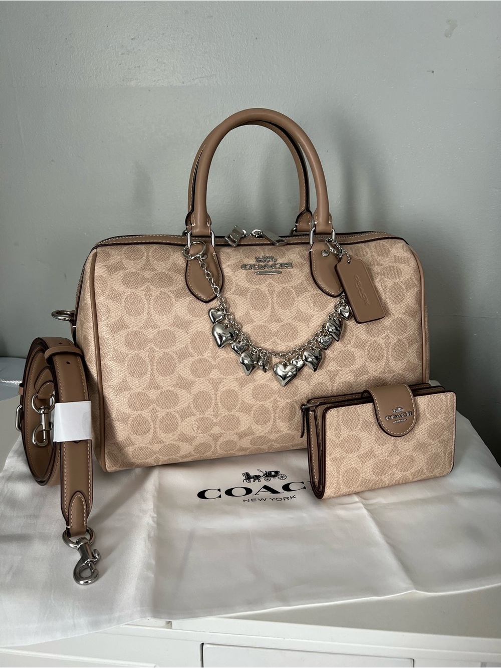Coach Large Rowan Bag In Signature Canvas And Matching Wallet